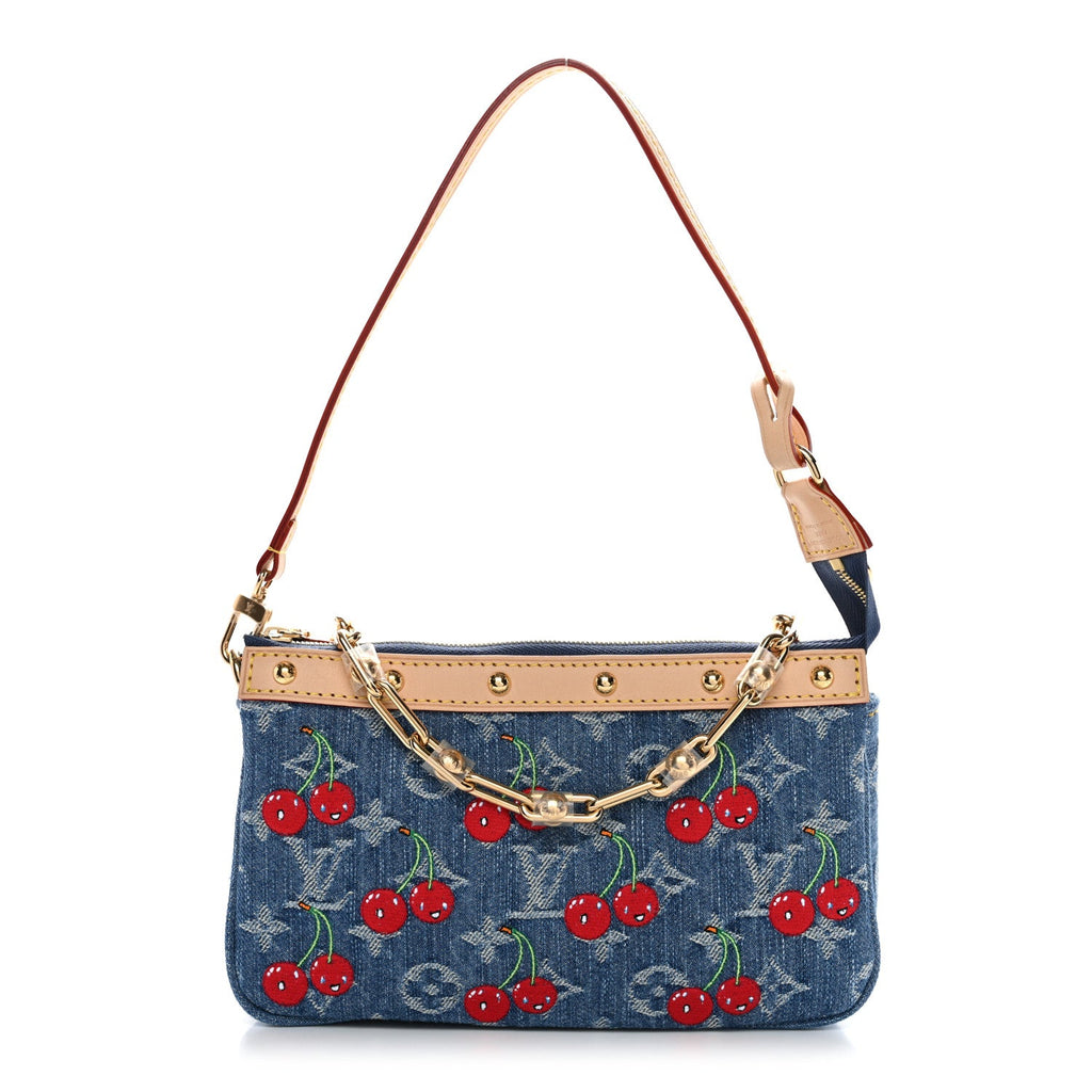 Louis Vuitton LV X TM Monogram Denim Cerises Pochette Accessories Blue
