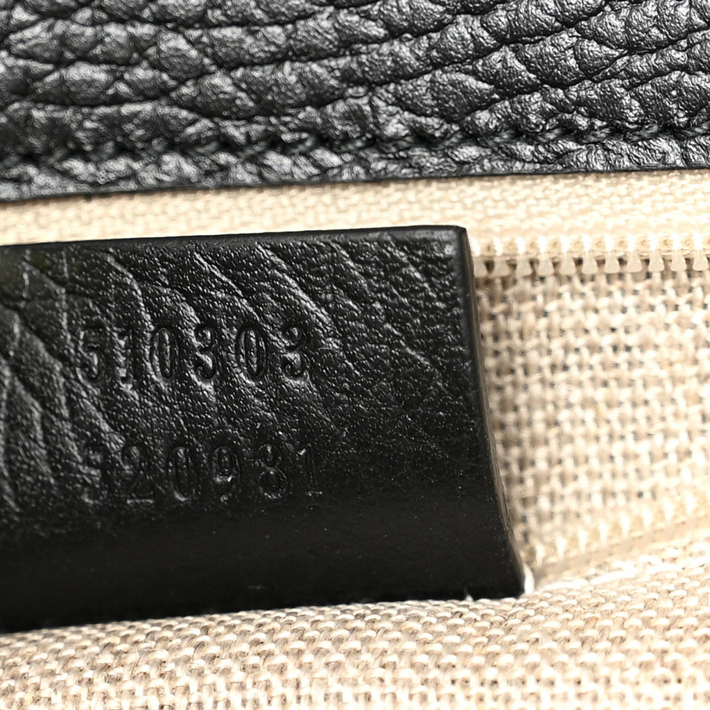Gucci Dollar Calfskin Interlocking G Shoulder Bag Black
