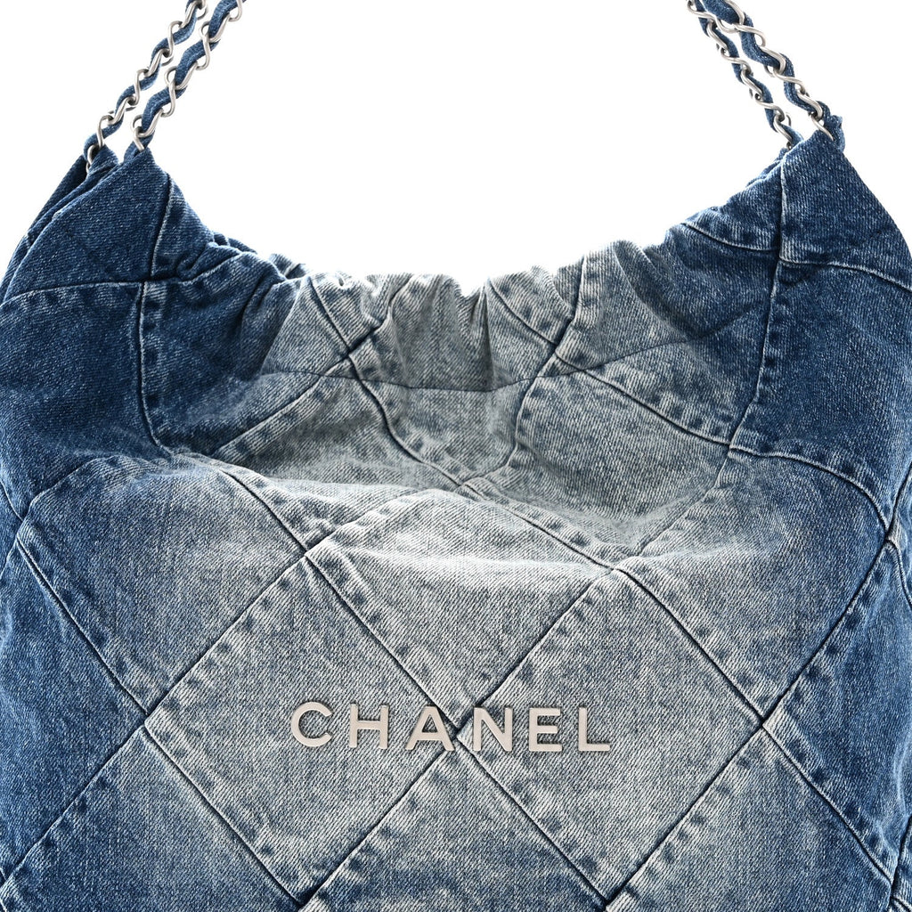 Chanel Denim Quilted Chanel 22 Blue