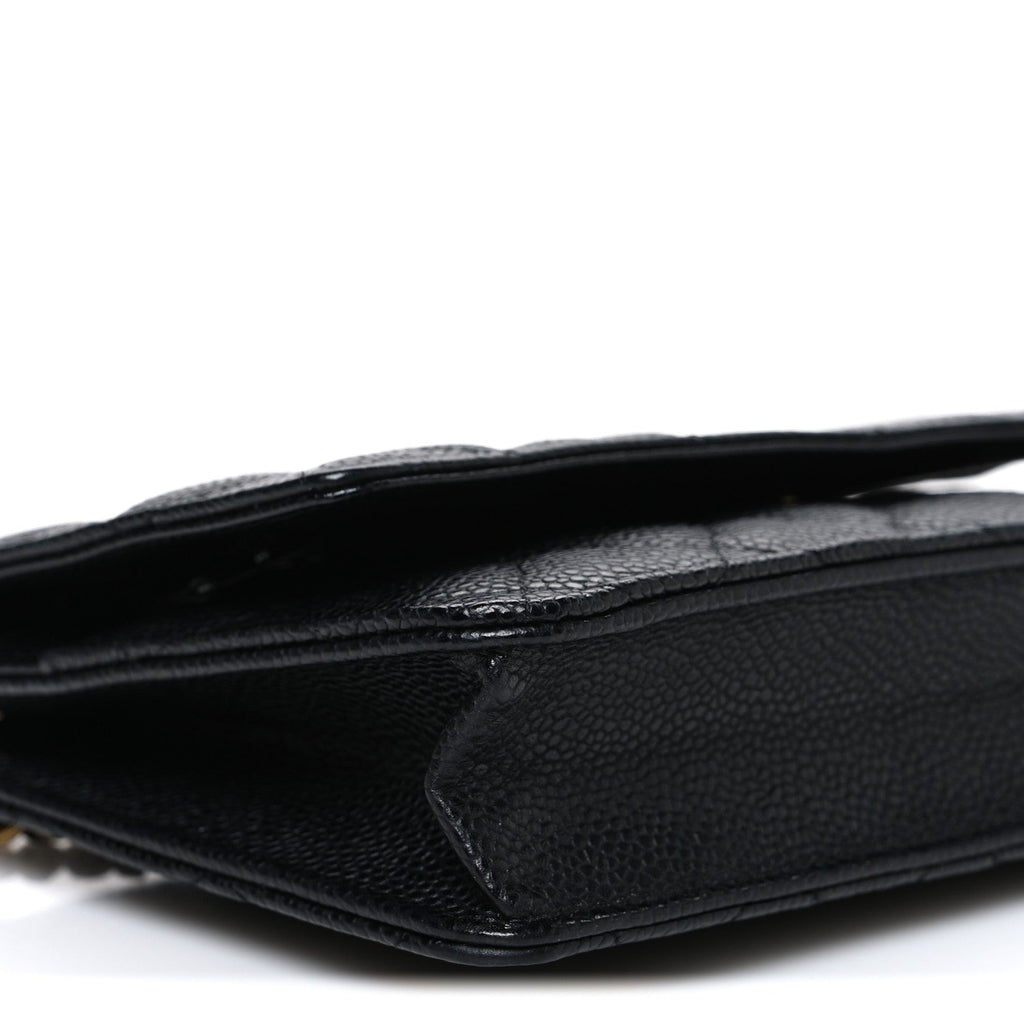 Chanel Caviar Quilted Wallet on Chain WOC Black