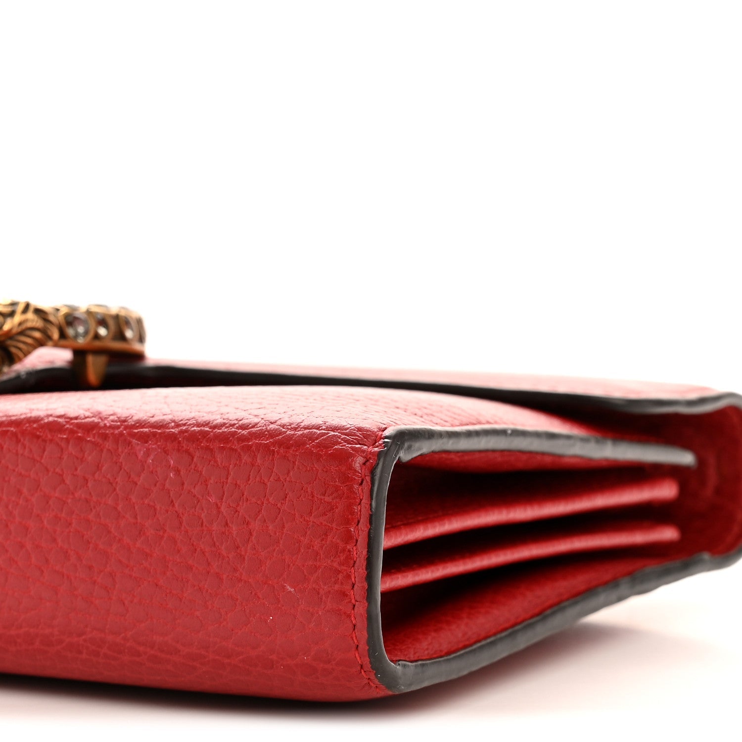 Gucci Calfskin Mini Dionysus Chain Wallet Hibiscus Red