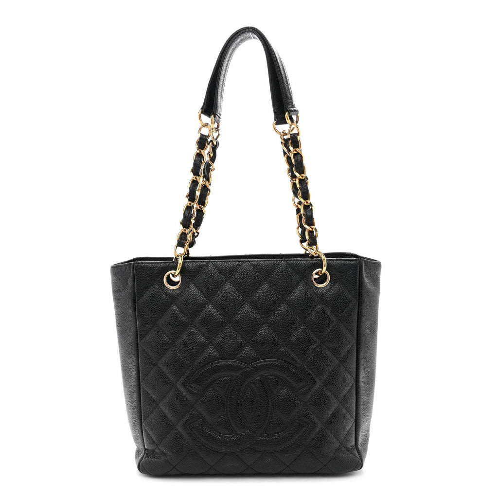 Chanel Caviar Quilted Petit Shopping Tote PST Black