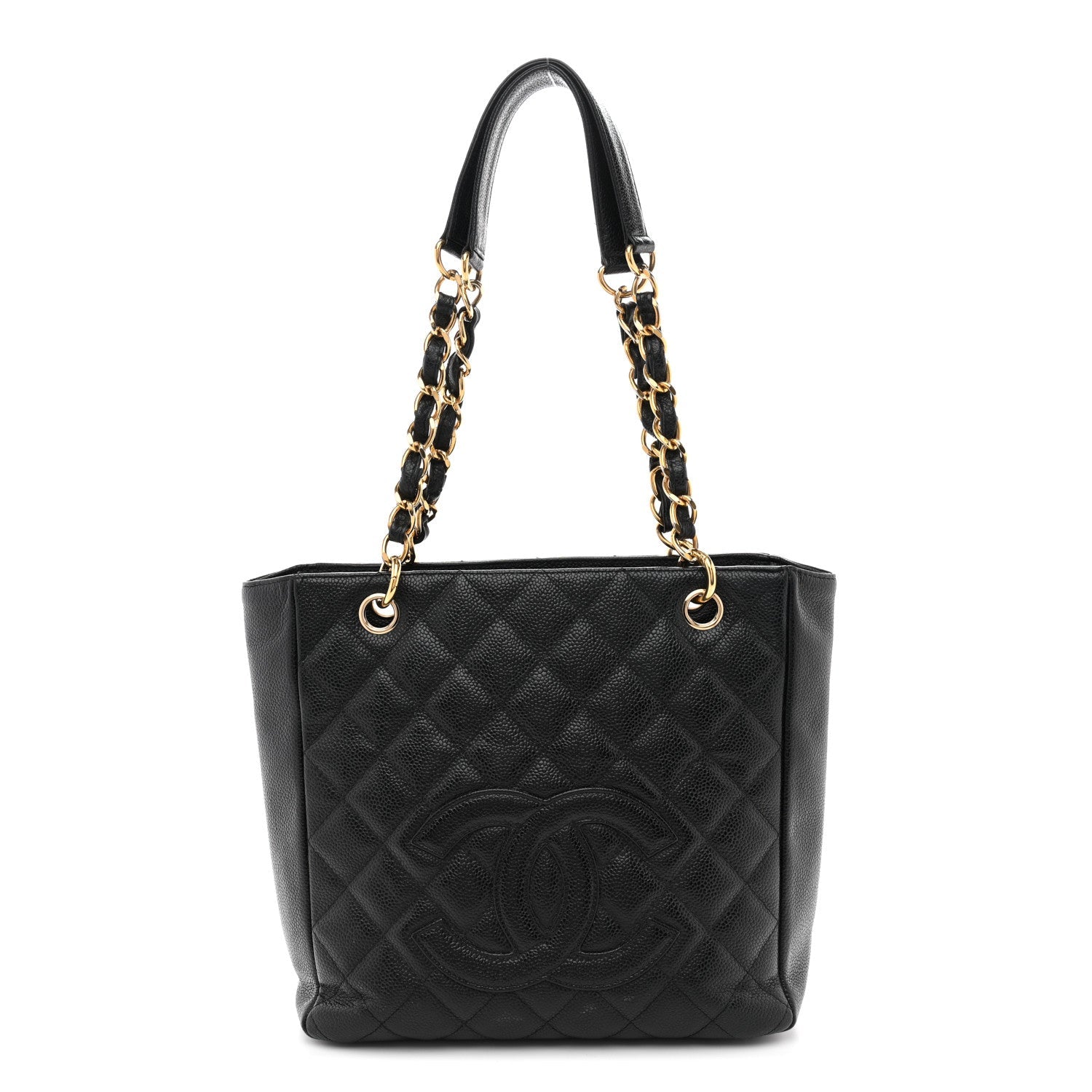 Chanel Caviar Quilted Petit Shopping Tote PST Black