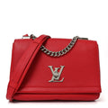 Louis Vuitton Calfskin Lockme II Chain Bag BB Rubis