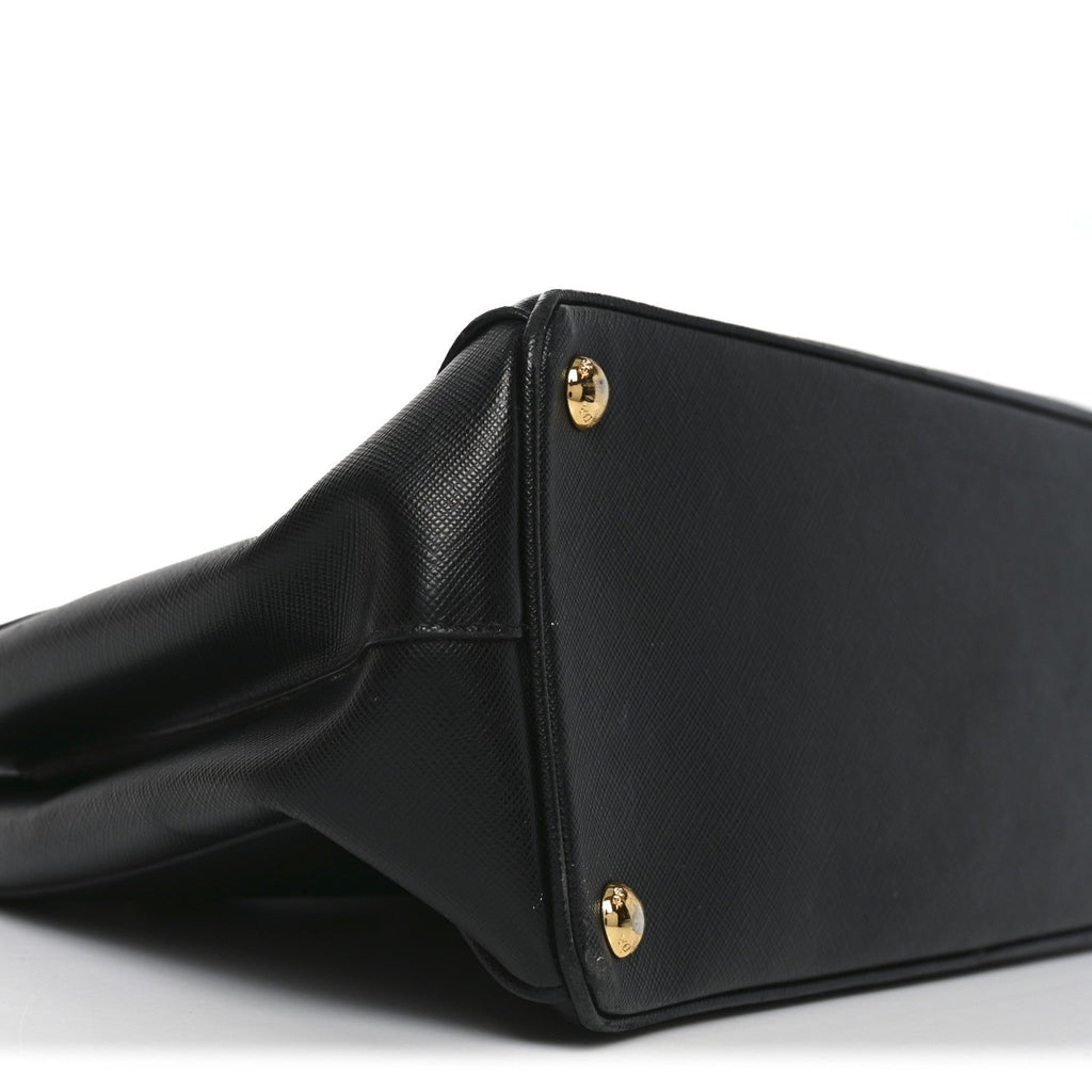 Prada Saffiano Medium Galleria Double Zip Tote Black