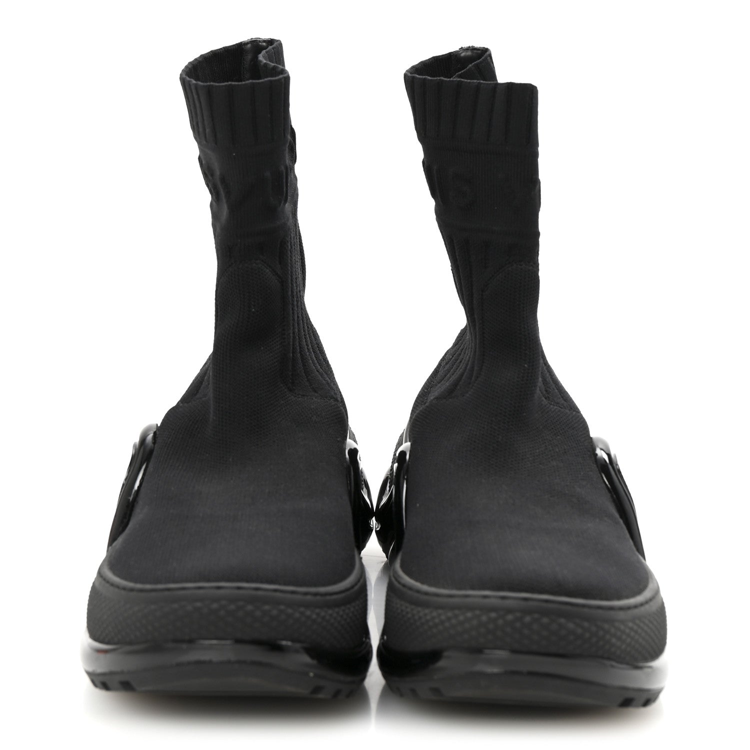 Louis Vuitton Stretch Textile Patent LV Archlight Sneaker Boots 35 Black