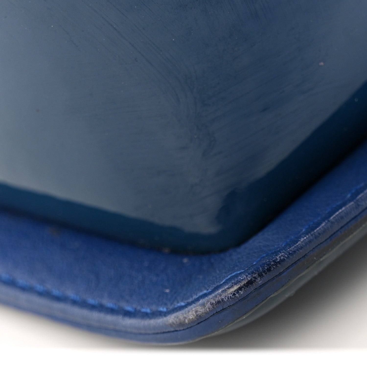 Chanel Patent Calfskin Quilted Medium Plexiglass Boy Flap Blue