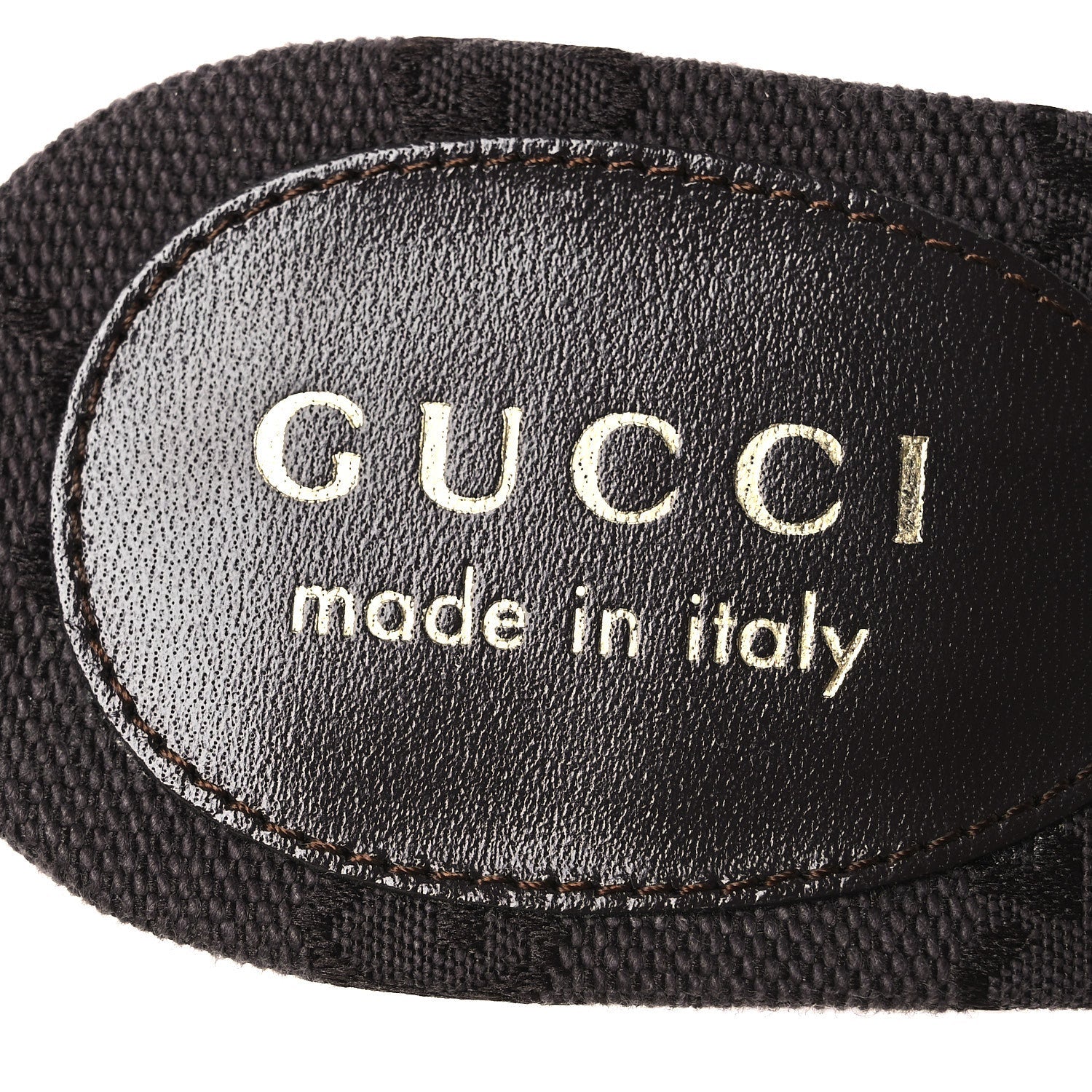 Gucci GG Monogram Horsebit Slide Sandals 36 Dark Brown