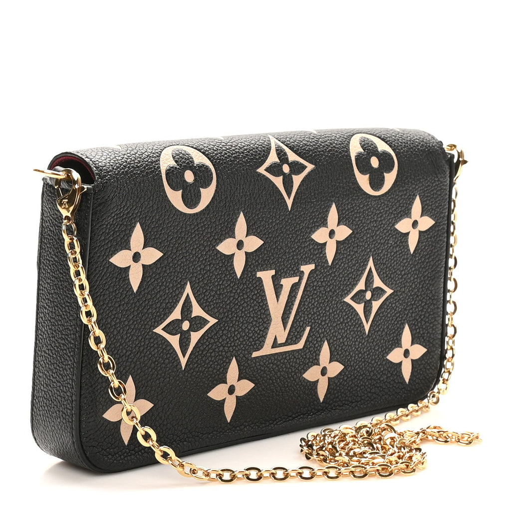 Louis Vuitton Empreinte Monogram Giant Felicie Pochette Black Beige