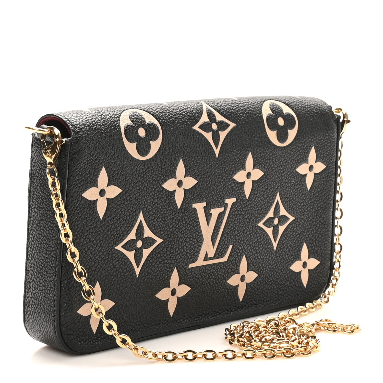 Louis Vuitton Empreinte Monogram Giant Felicie Pochette Black Beige