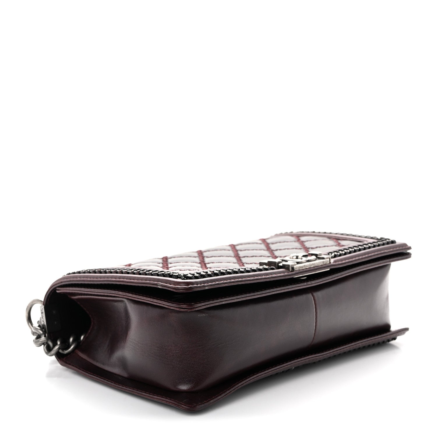 Chanel Goatskin Quilted New Medium Boy Handle Flap Burgundy