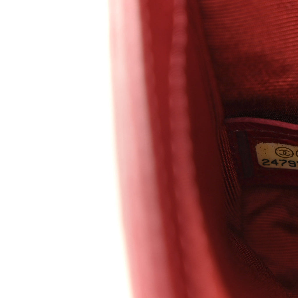 Chanel Aged Calfskin Chevron Quilted Small Jacket Boy Flap Red