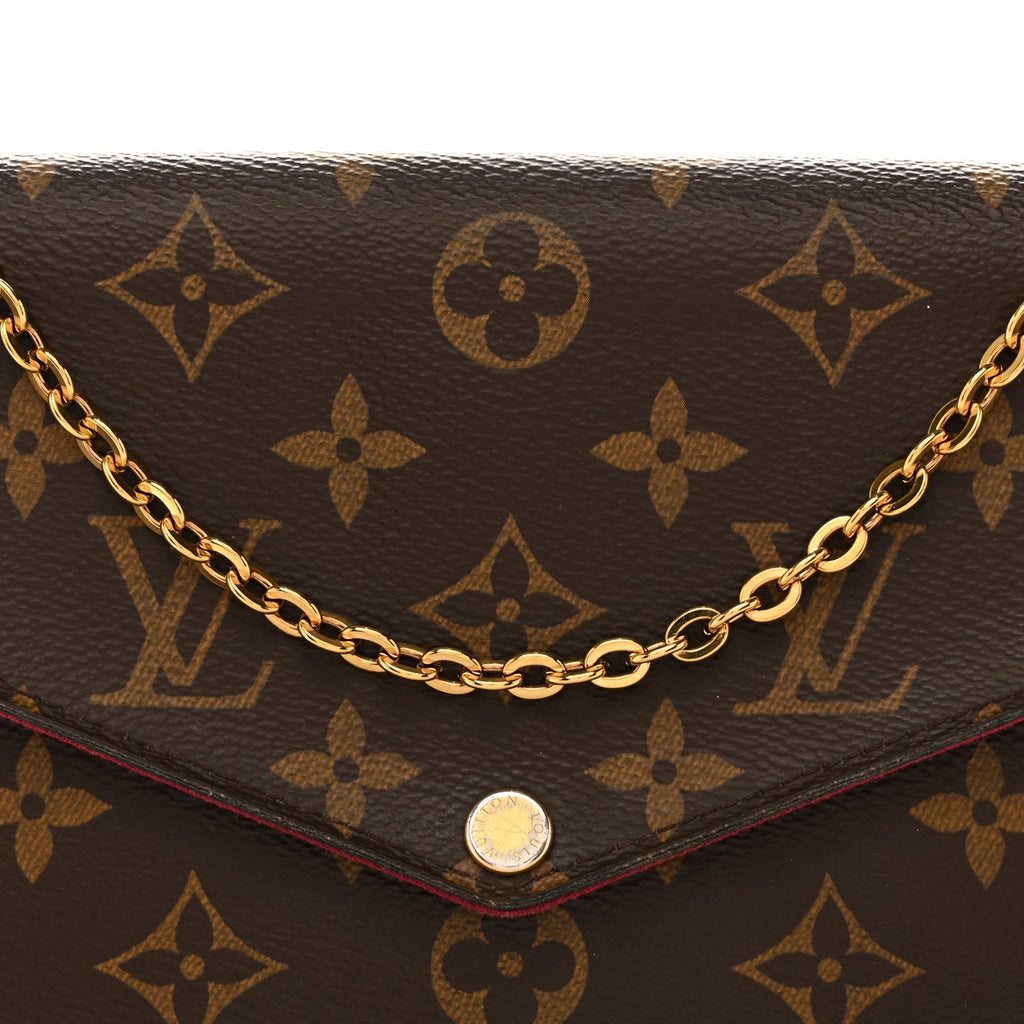 Louis Vuitton Monogram Pochette Felicie Chain Wallet Fuchsia