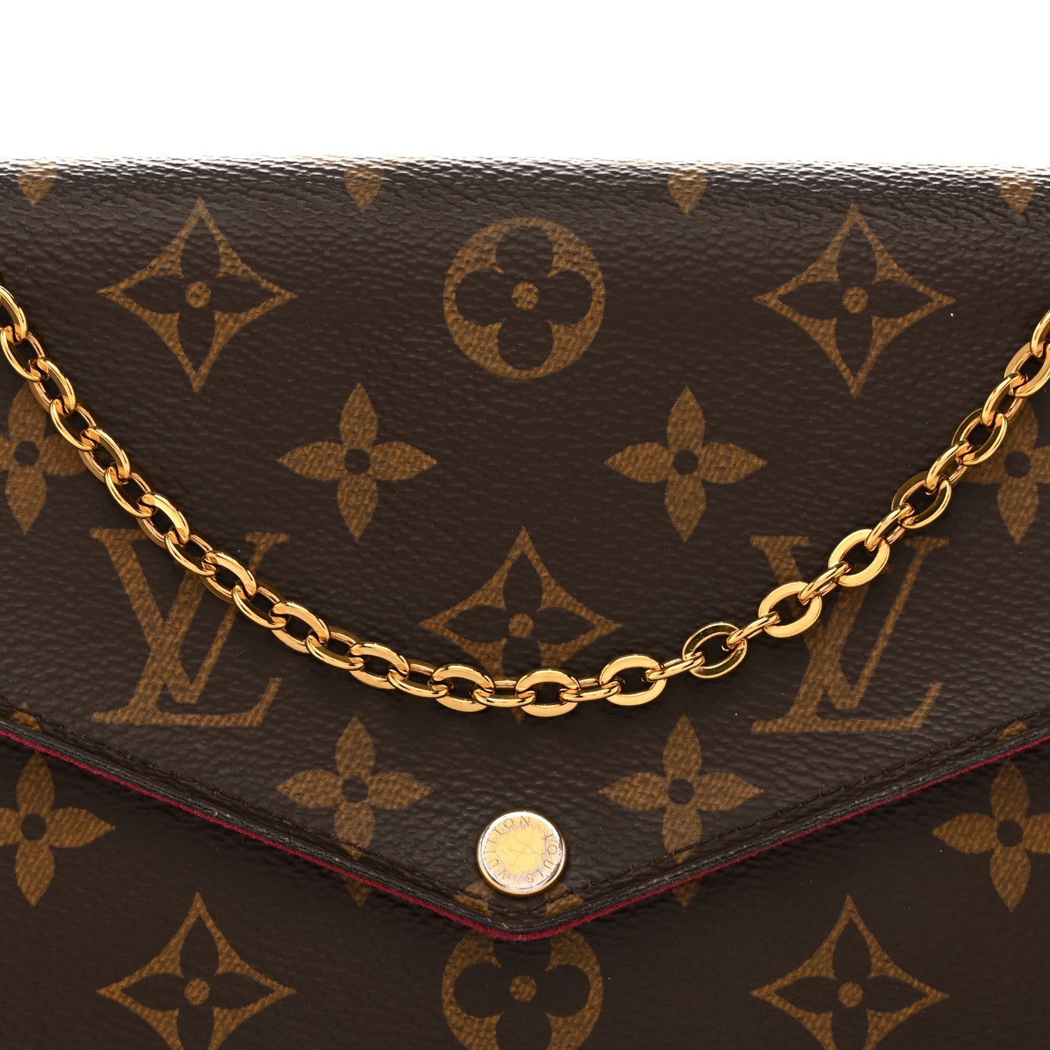 Louis Vuitton Monogram Pochette Felicie Chain Wallet Fuchsia
