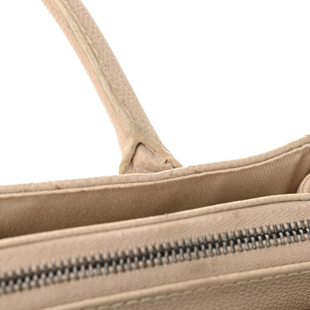 Chanel Grained Vegetal Calfskin Small Urban Shopping Tote Beige