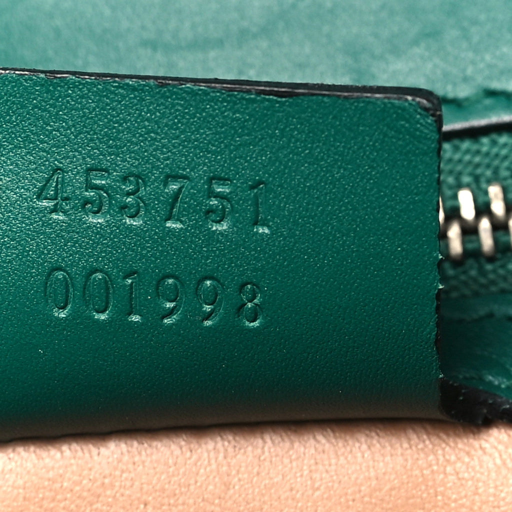 Gucci Calfskin Snakeskin Small Lilith Top Handle Bag Green
