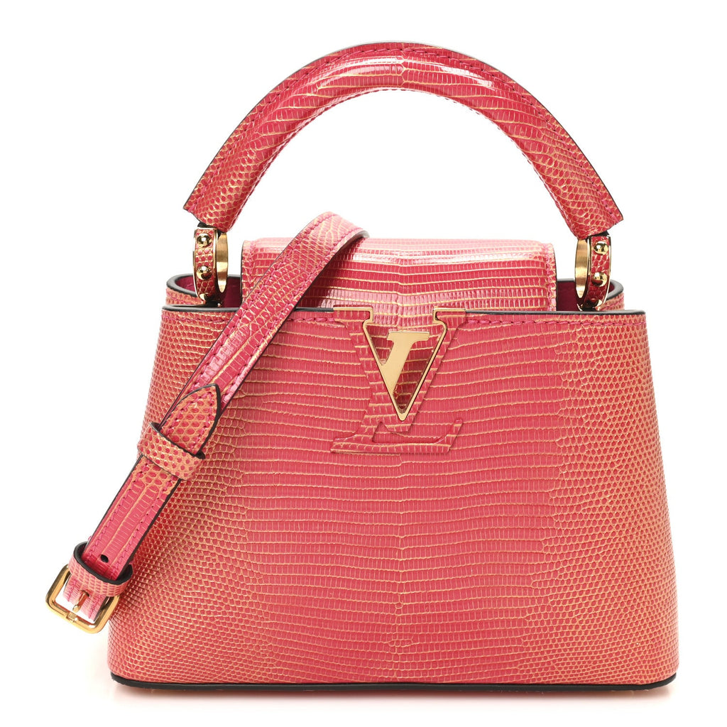 Louis Vuitton Metallic Lizard Capucines Mini Fuchsia Gold