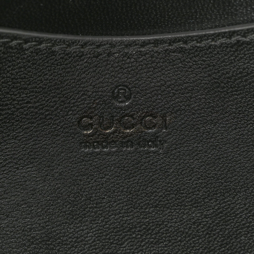 Gucci Lambskin Quilted Mini GG Milano Top Handle Shoulder Bag Black