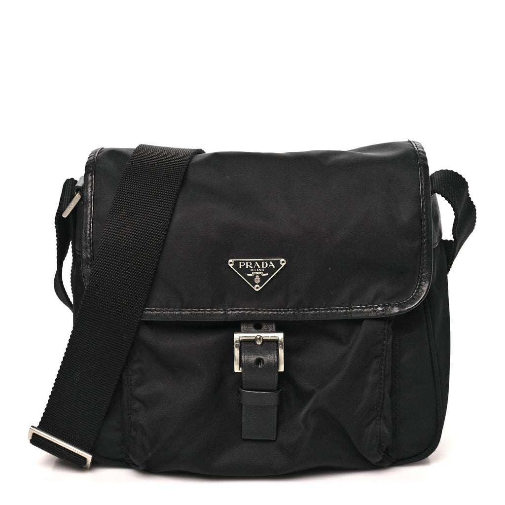 Prada Nylon Vela Messenger Black
