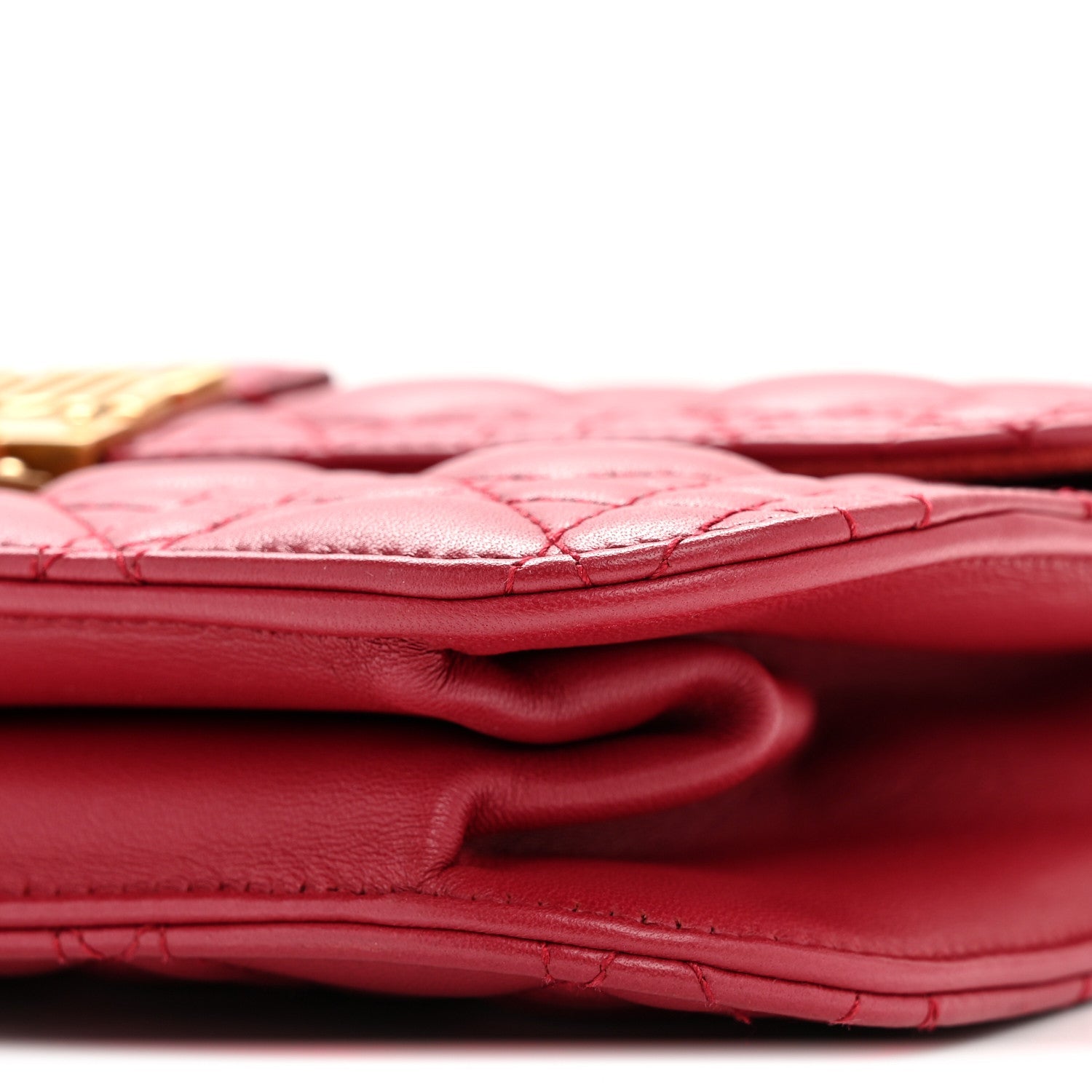 Christian Dior Lambskin Cannage Large Dioraddict Flap Red