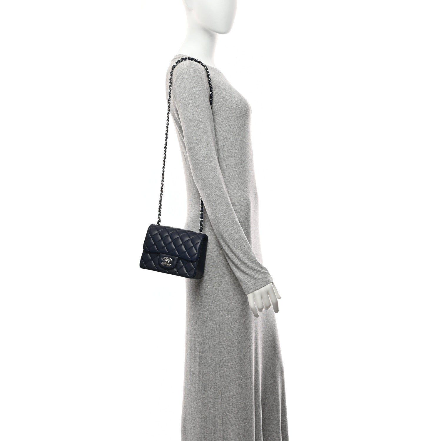 Chanel Lambskin Quilted Mini Square Flap Navy