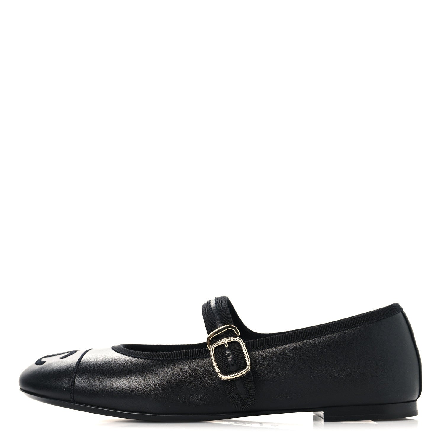 Lambskin Mary Jane Flats 37.5 Black