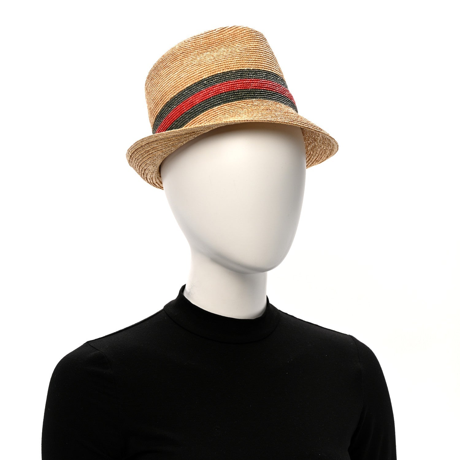 Gucci Abaca Straw Web Fedora Hat S