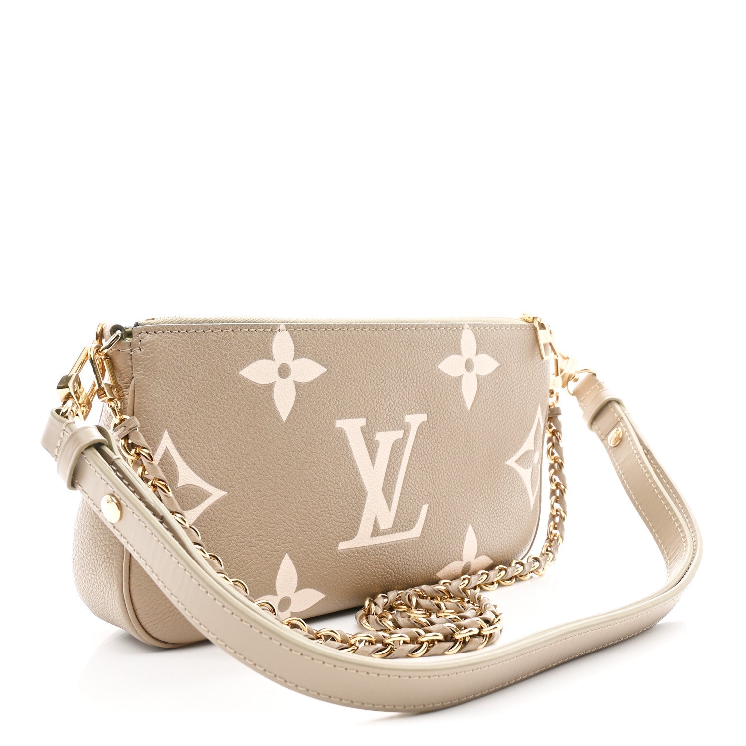 Louis Vuitton Empreinte Monogram Giant Multi Pochette Accessories Khaki Creme