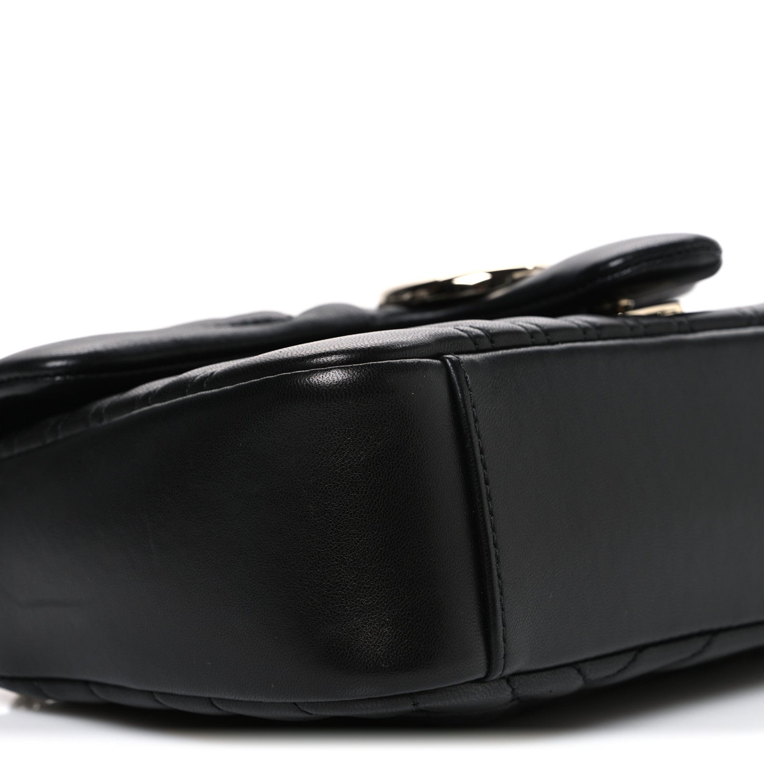Gucci Lambskin Matelasse Medium GG Marmont Shoulder Bag Black