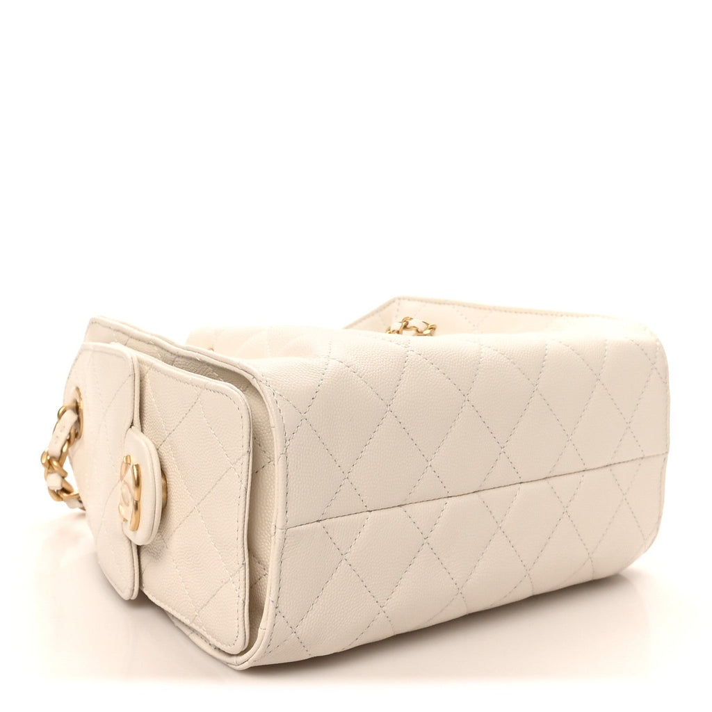 Chanel Caviar Quilted Mini Chanel 25 Handbag White