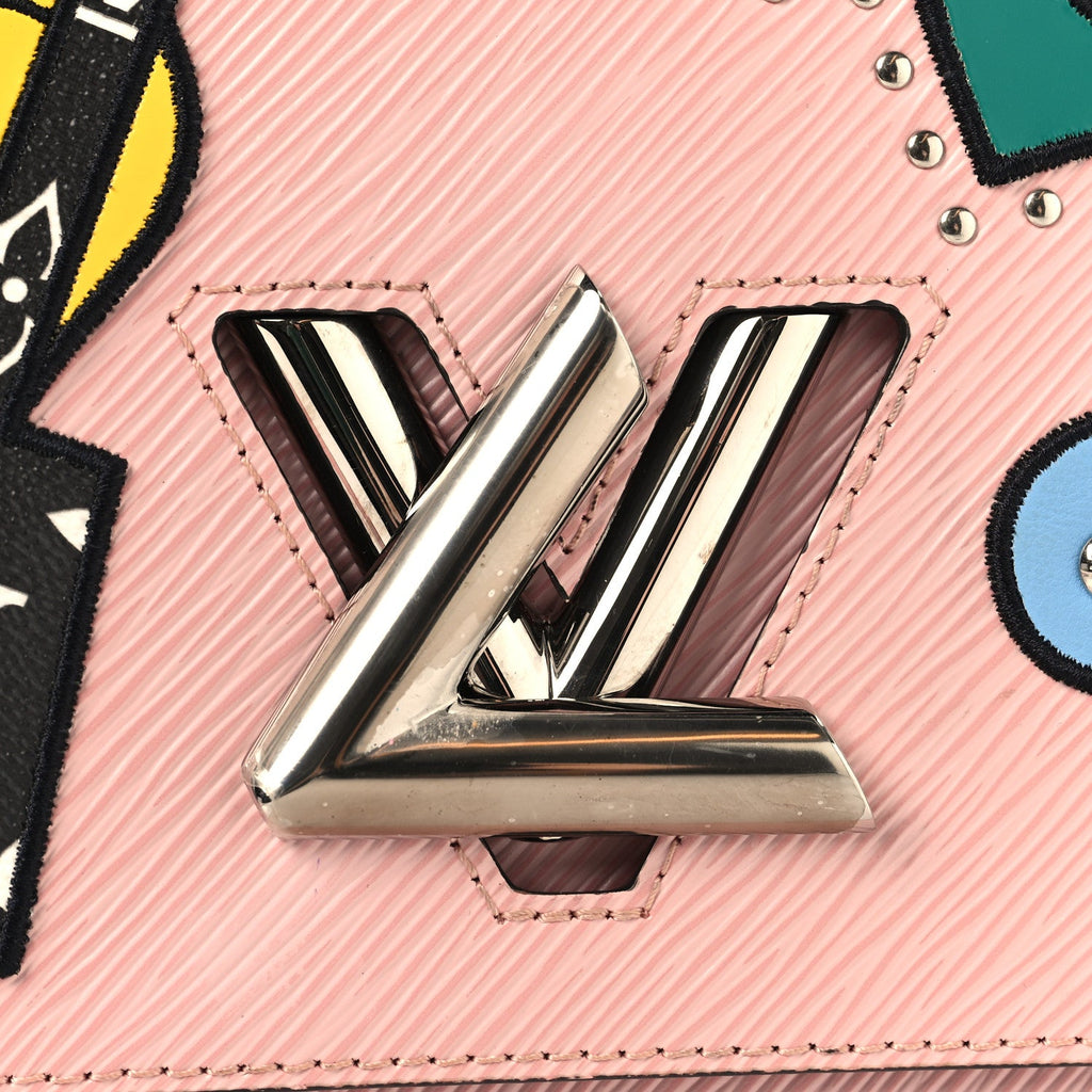Louis Vuitton Epi Travel Stickers Twist Shoulder Bag Rose Ballerine