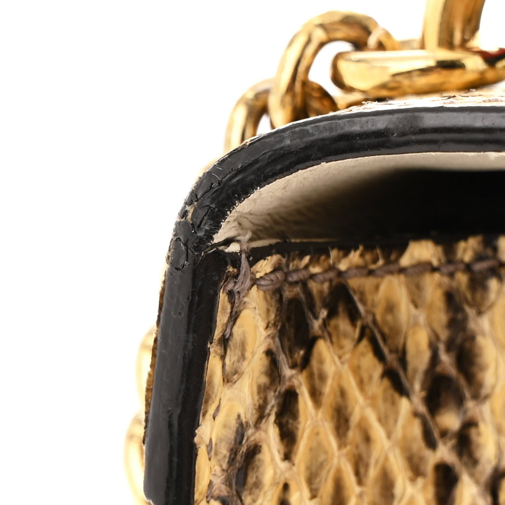Gucci Snakeskin Mini Sylvie Chain Shoulder Bag Roccia