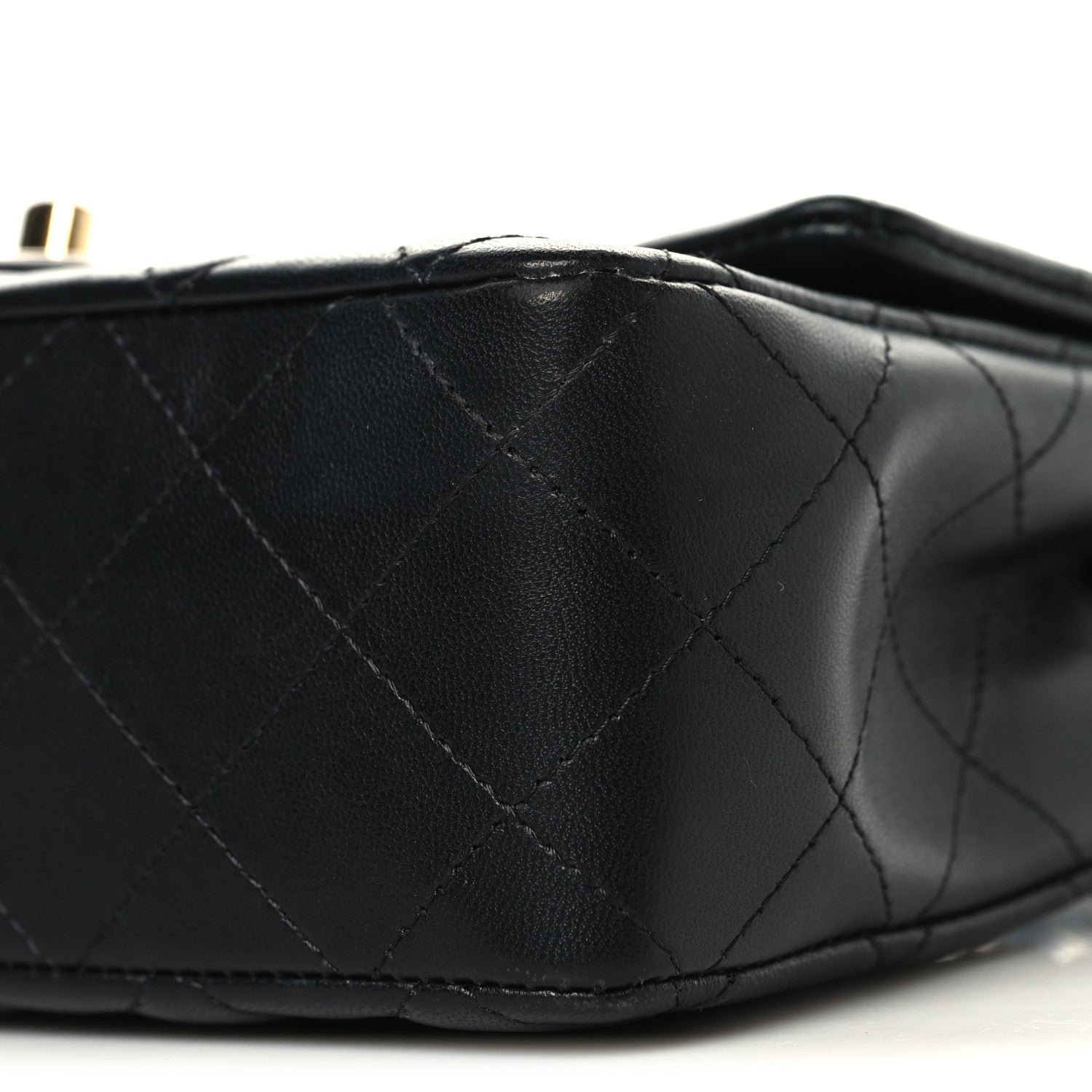 Chanel Lambskin Quilted Mini Rectangular Flap Black