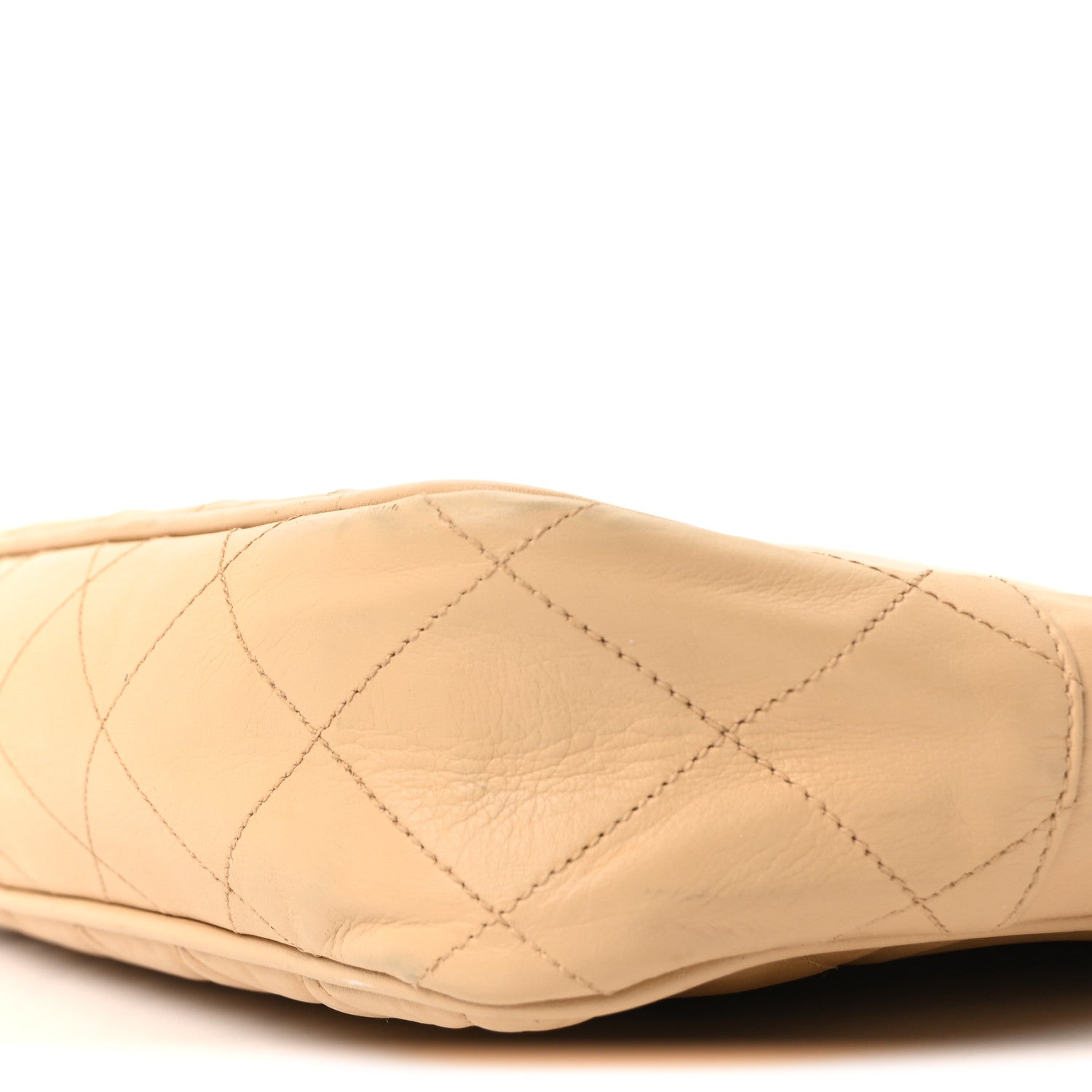 Chanel Lambskin Quilted Shopping Tote Beige