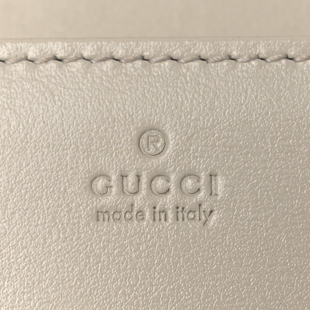 Gucci Boarded Plutone Calfskin Horsebit 1955 Wallet On Chain Mystic White
