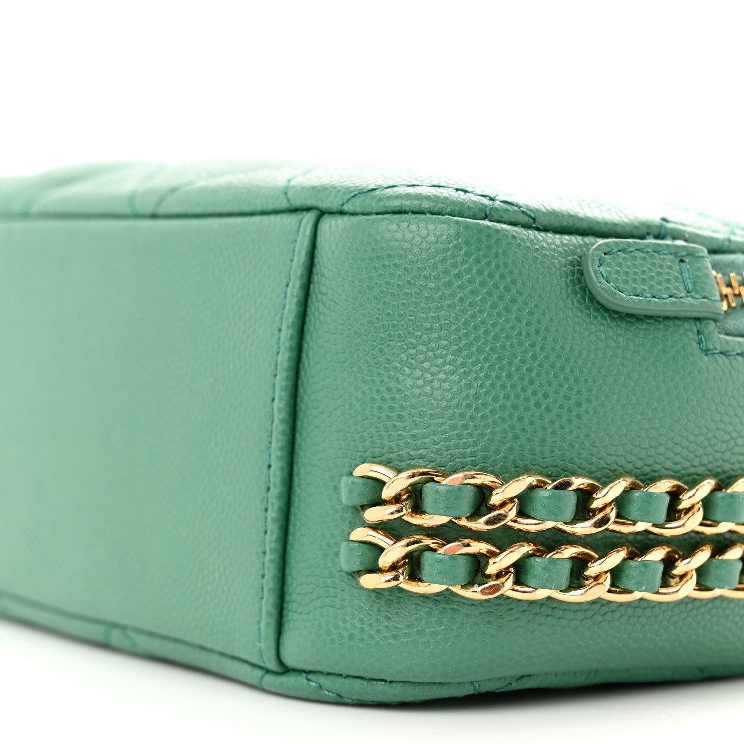 Chanel Caviar Quilted Mini CC You Camera Case Dark Green