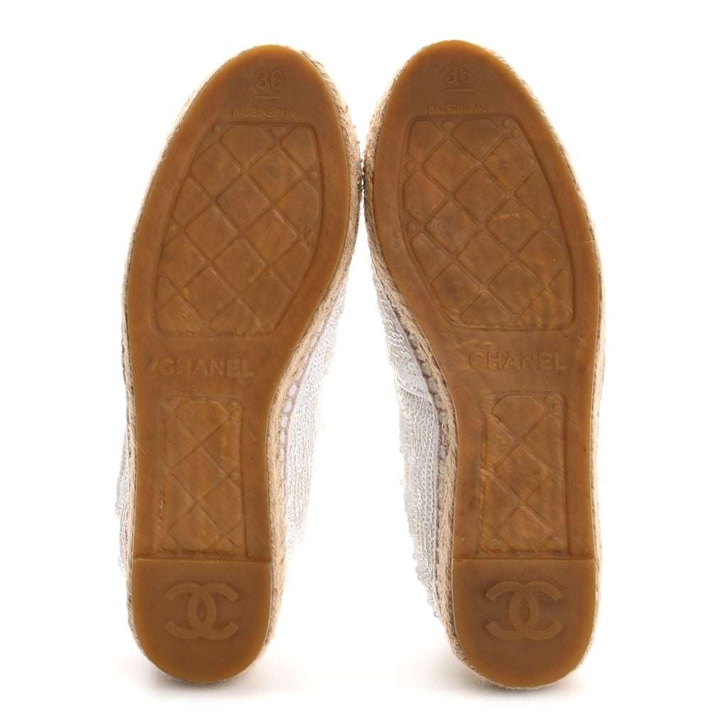 Patent Sequin CC Espadrilles 36 White
