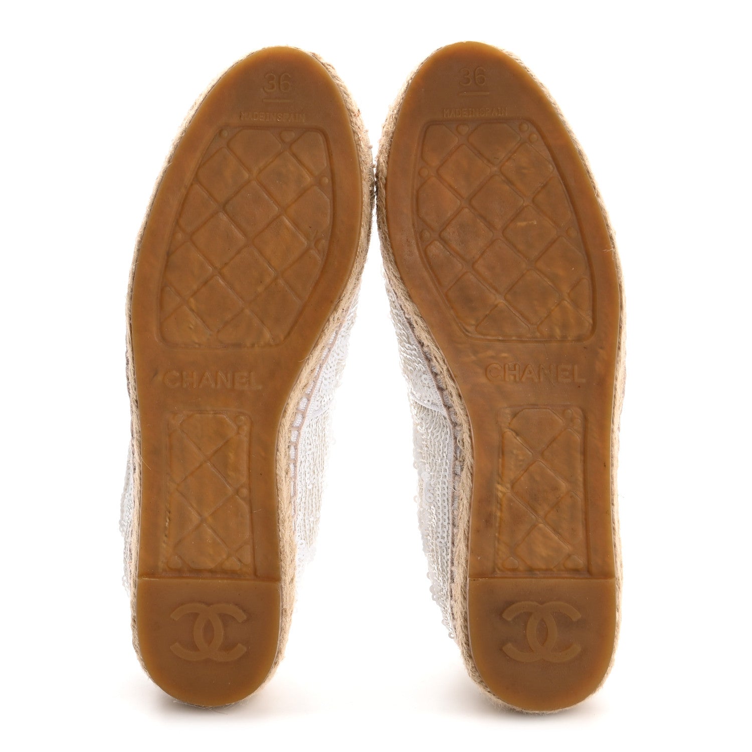 Patent Sequin CC Espadrilles 36 White