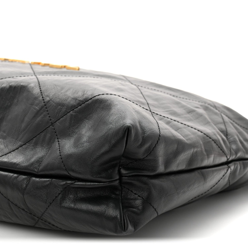 Chanel Crumpled Calfskin Quilted Chanel 22 Black