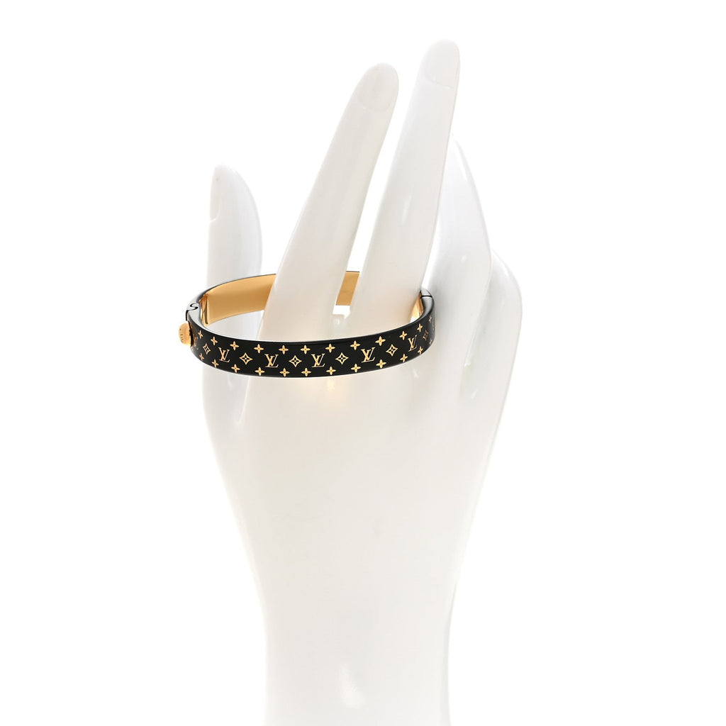 Louis Vuitton Monogram Nanogram Cuff S Black Gold
