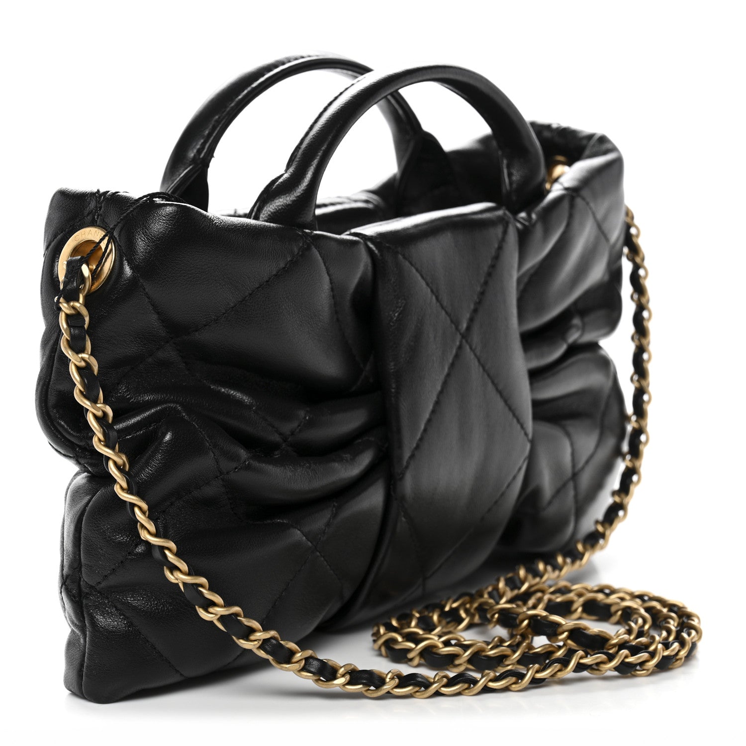 Chanel Lambskin Quilted Mini Bow Bag Black