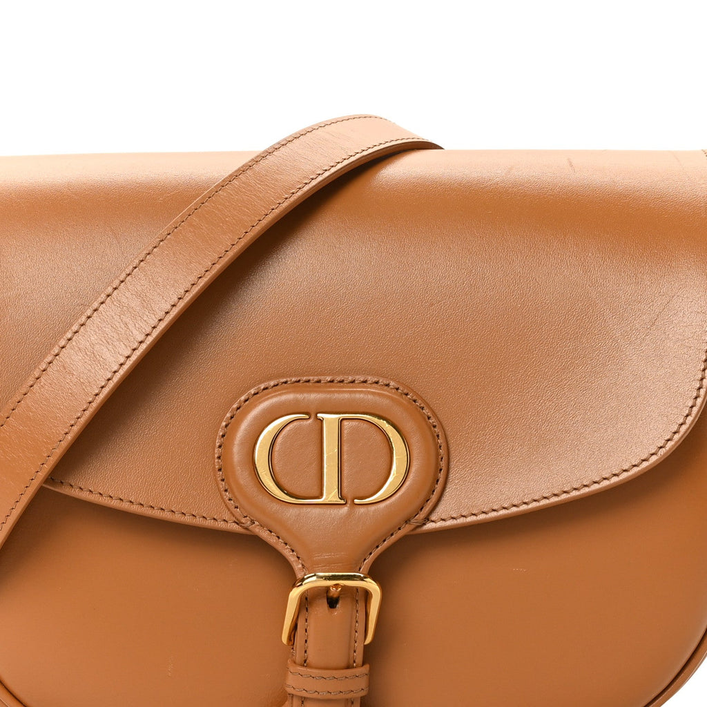 Christian Dior Box Calfskin Medium Bobby Flap Camel