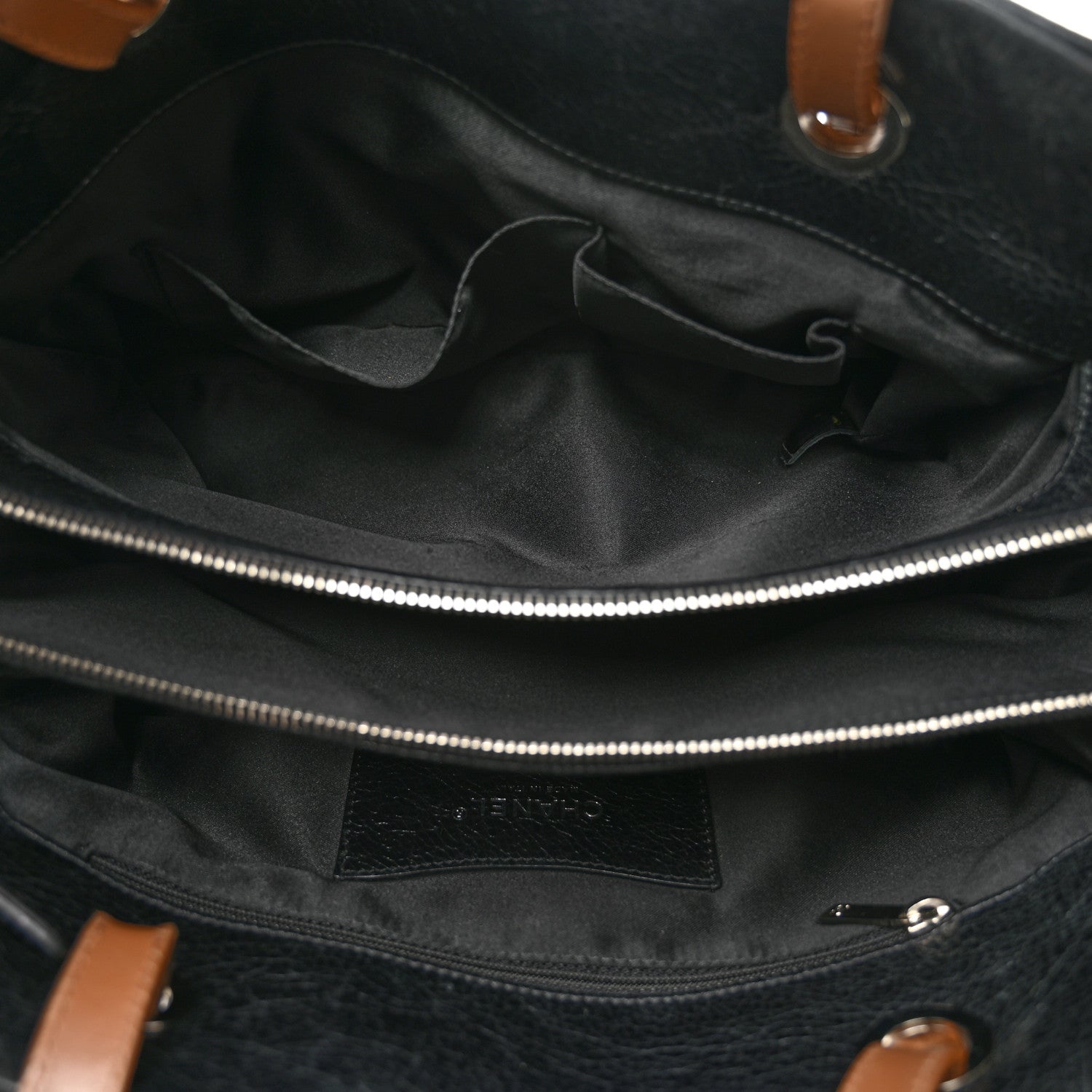 Chanel Glazed Calfskin On the Road Zip Tote Black
