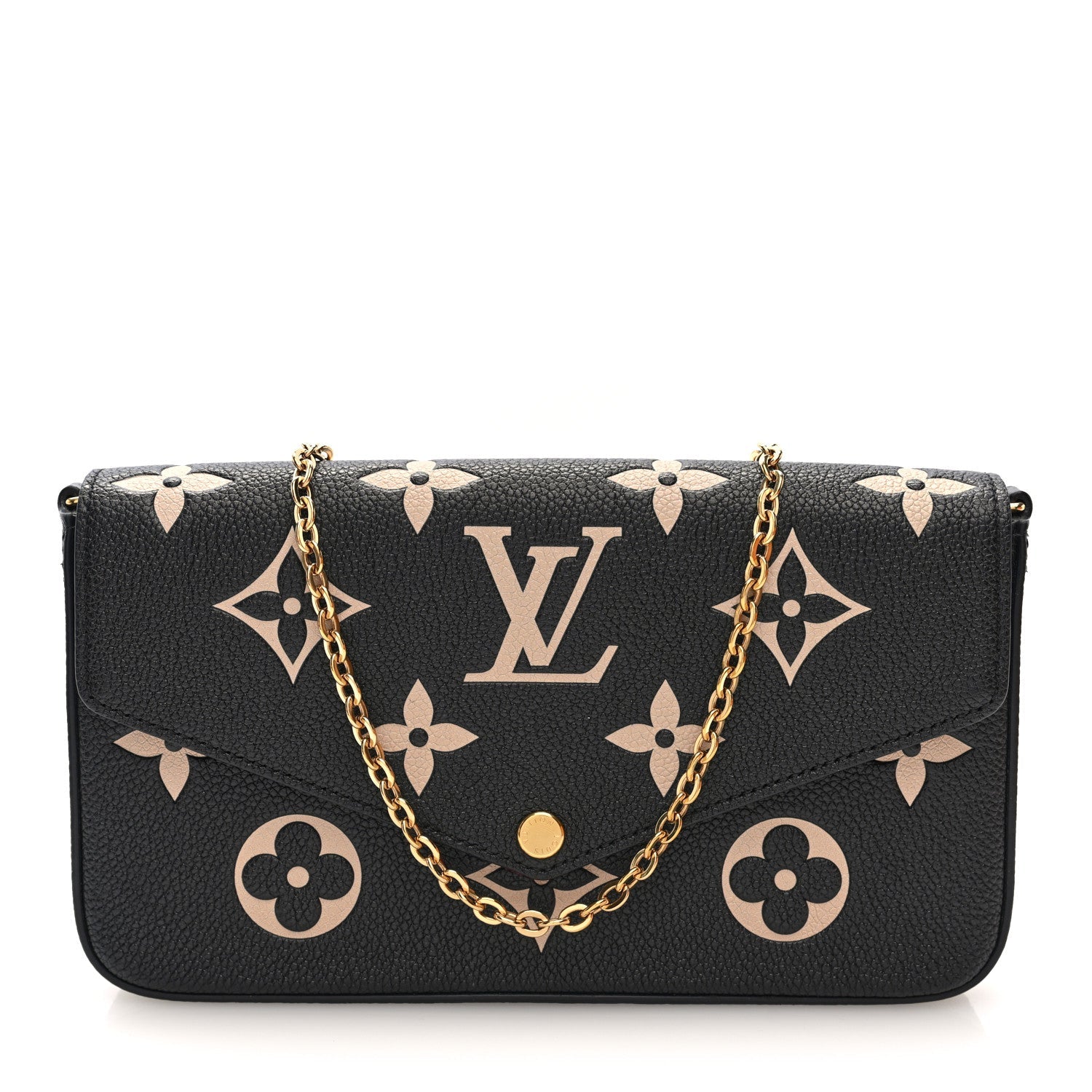 Louis Vuitton Empreinte Monogram Giant Felicie Pochette Black Beige