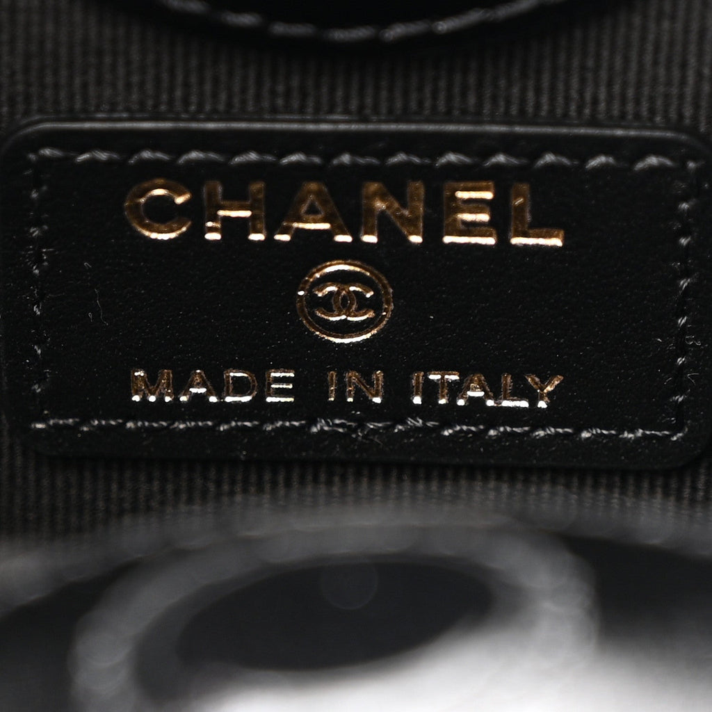Chanel Shiny Lambskin Quilted Micro 31 Clutch With Chain Black