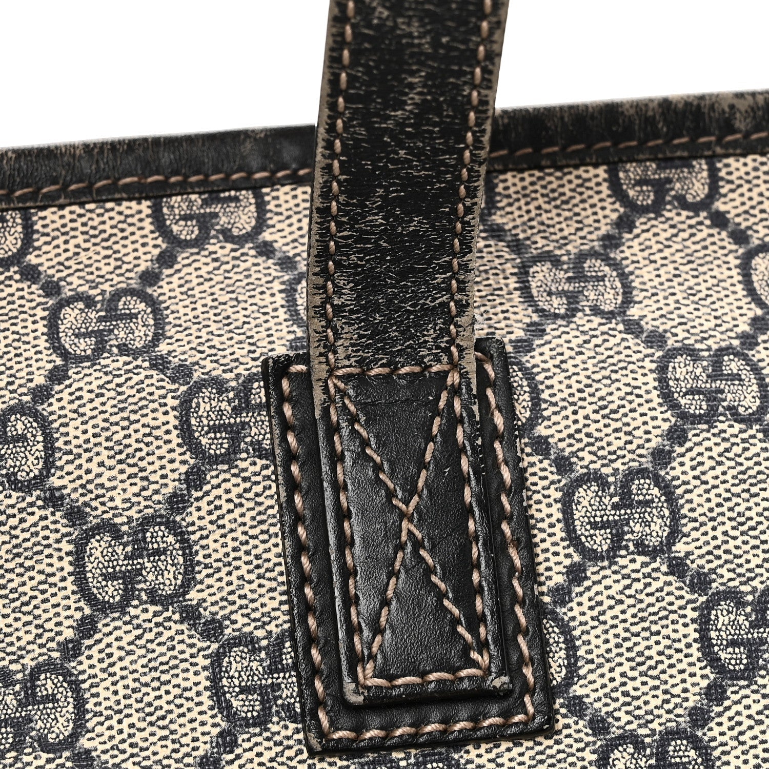 Gucci GG Supreme Monogram Medium Zippered Shopping Tote Navy