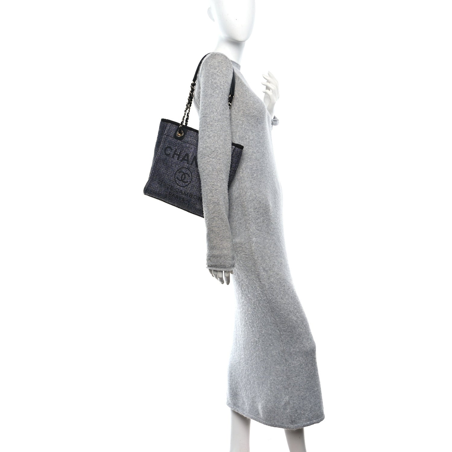 Chanel Lurex Boucle Mini Deauville Tote Black
