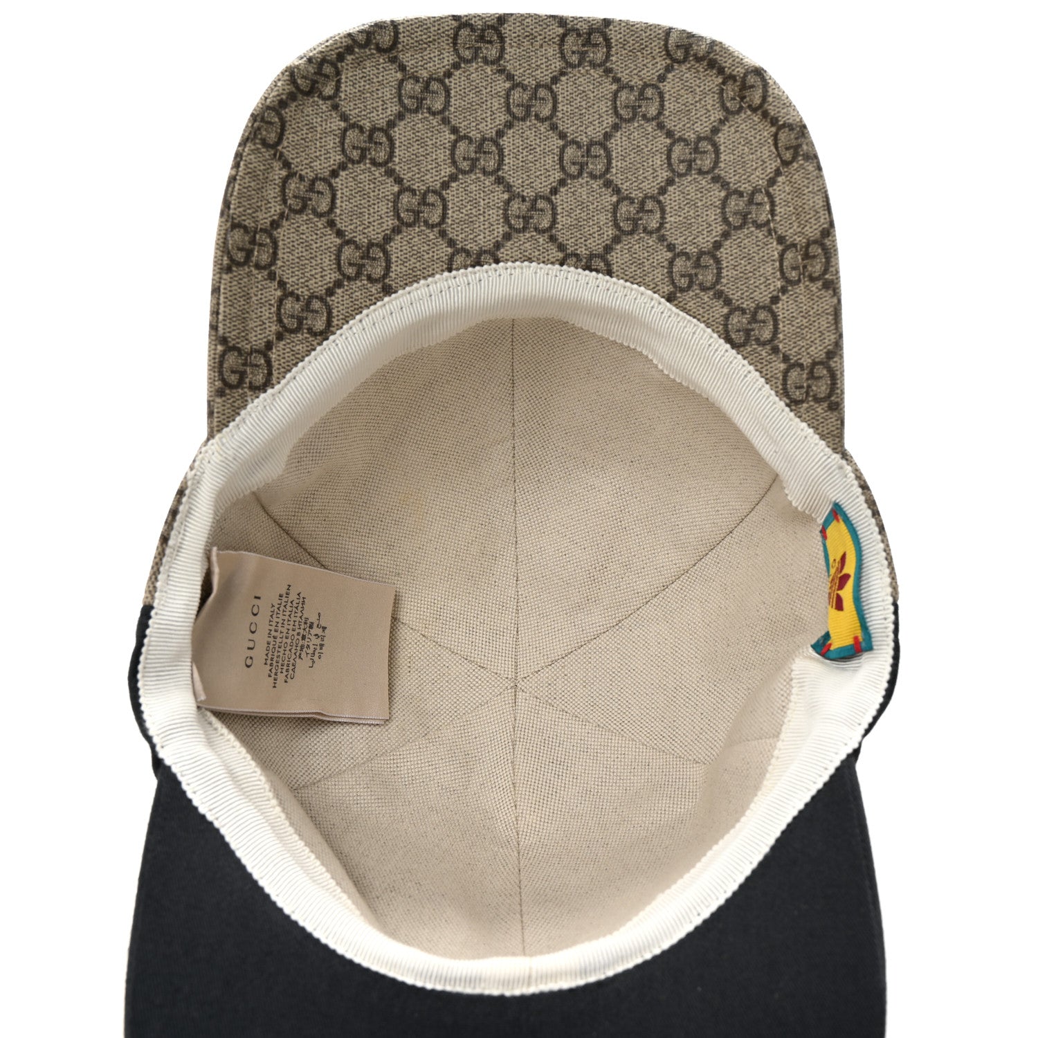 Gucci X ADIDAS GG Supreme Monogram Double Sided Baseball Hat M Beige Ebony Black