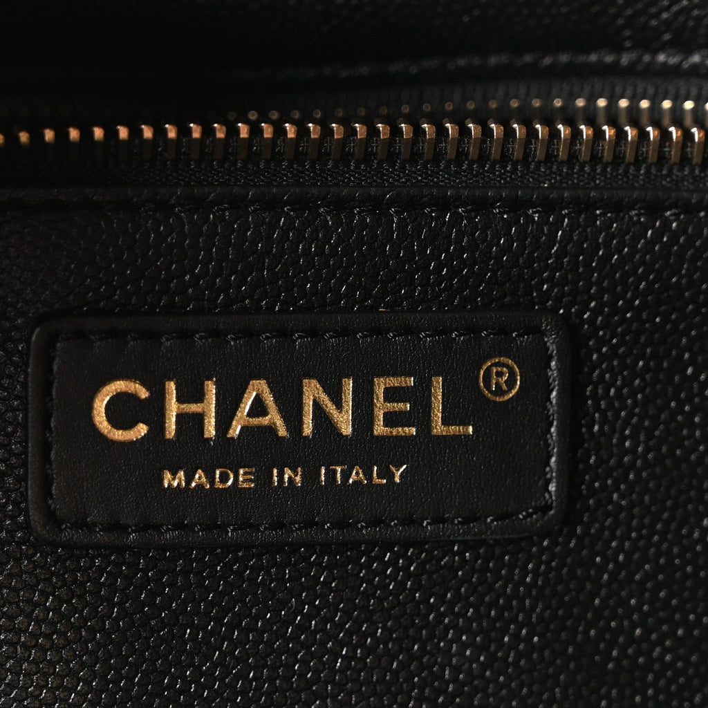 Chanel Caviar Quilted Small Shopping Tote Black