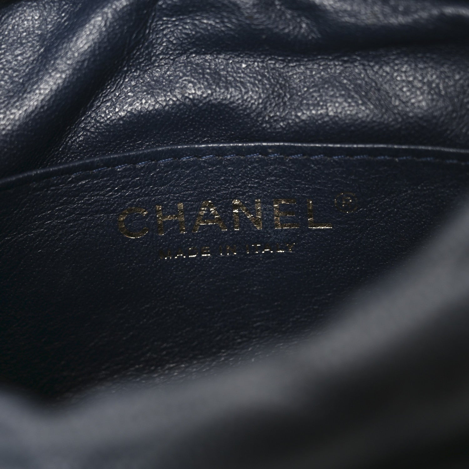 Chanel Caviar Quilted Camera Case Navy